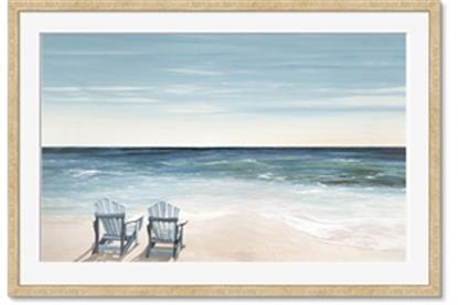 Picture of Two  Adirondack Chairs on the Beach